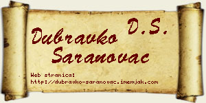 Dubravko Saranovac vizit kartica
